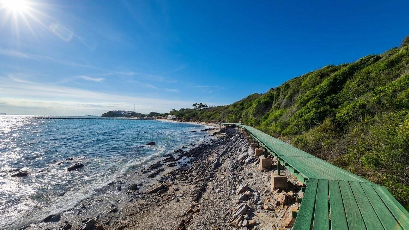 Coastal cliff road above the sea
