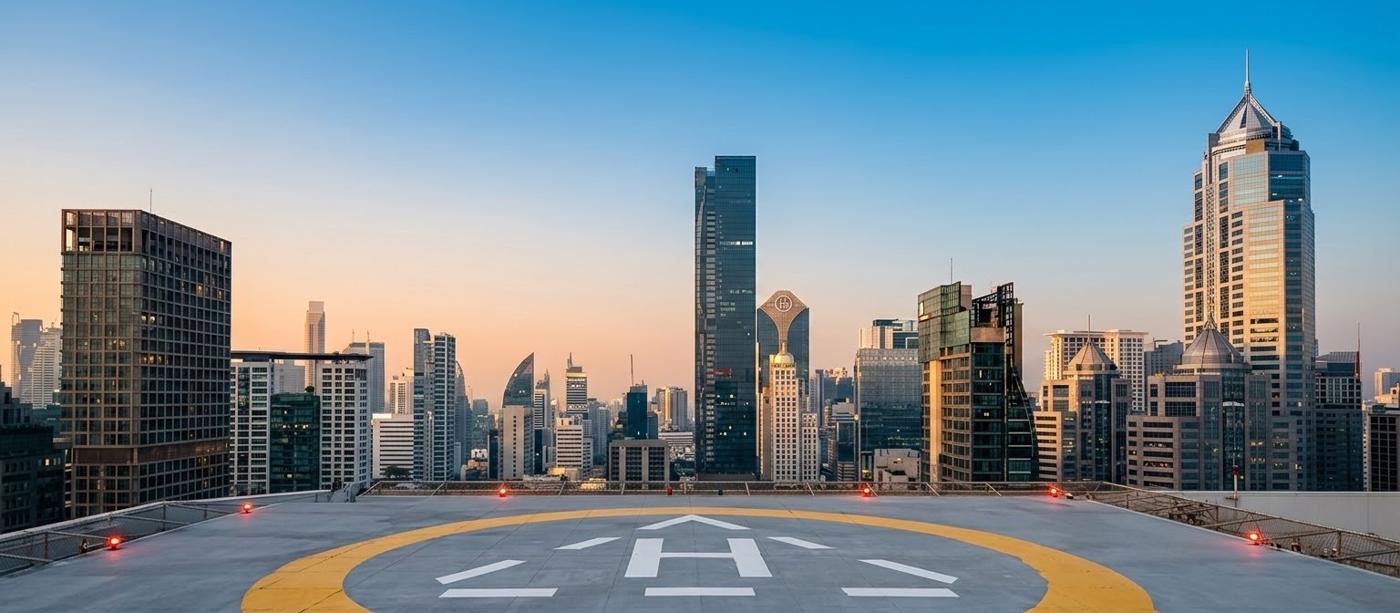 City-centre rooftop helipad