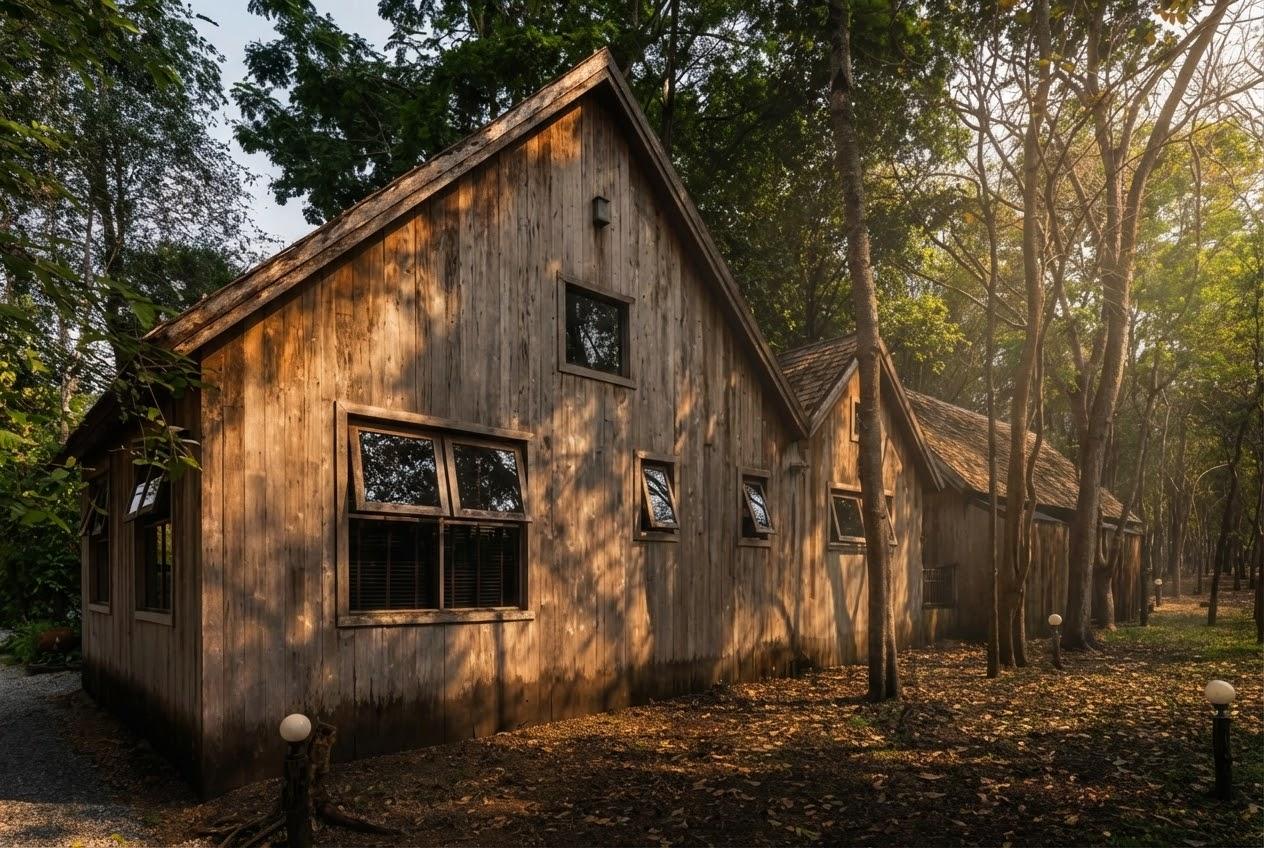 Rustic wooden barn exterior
