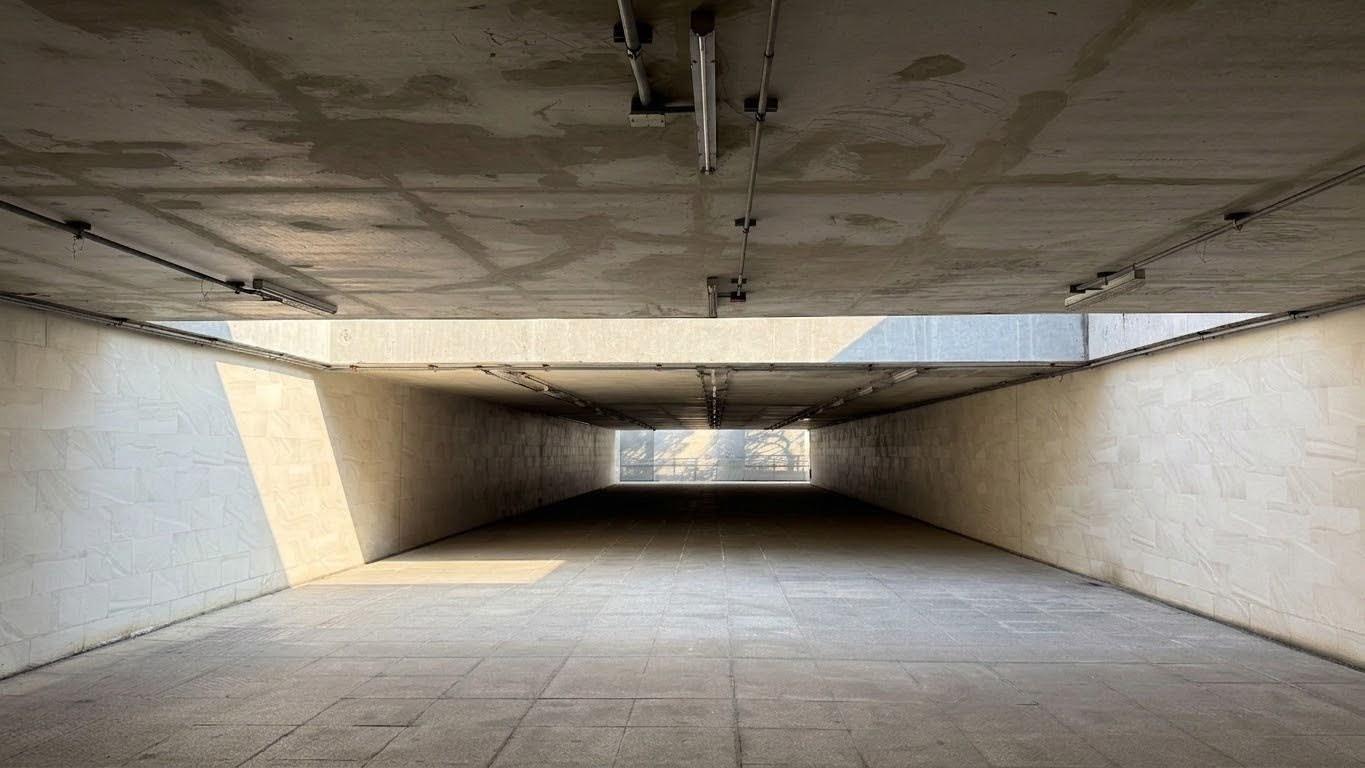 Raw concrete unfinished interior