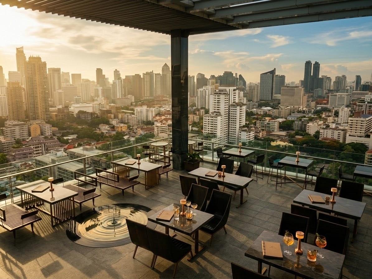 Rooftop view over a dense skyline